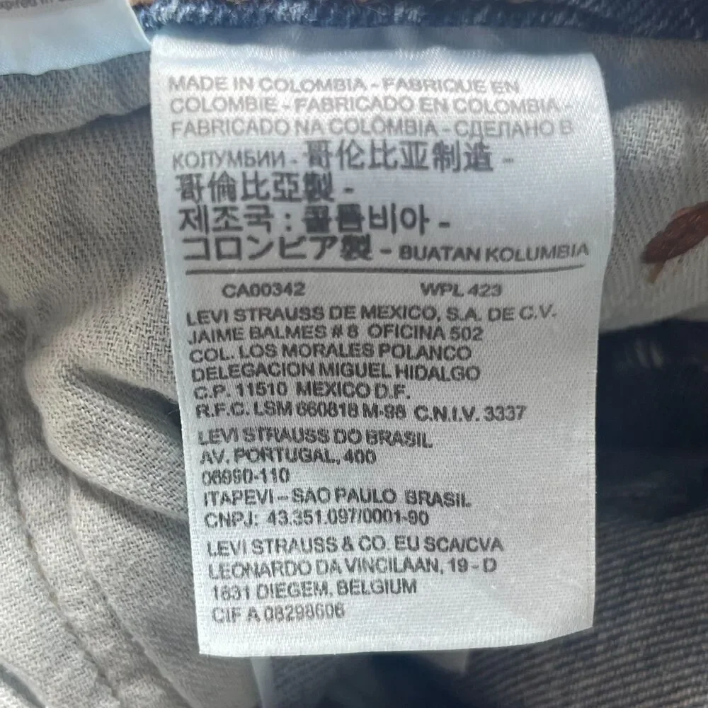 Levi's 511 Jeans Men's 33‎ Blue Denim Cotton 5-Pockets Mid-Rise Straight Leg
